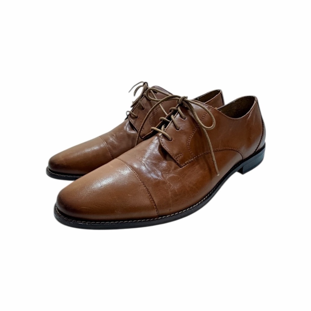 Florsheim Leather Cap Toe Oxford Dress Shoes Men Size 12 D Cognac Business shoe - Picture 9 of 12